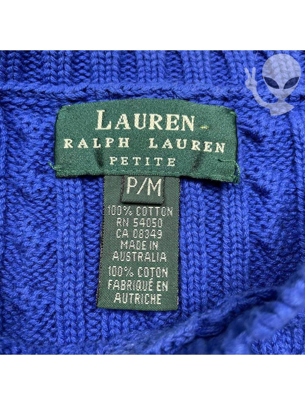 Lauren Ralph Lauren Cableknit Natucial Crest Sweater Medium Vintage - Picture 4 of 6
